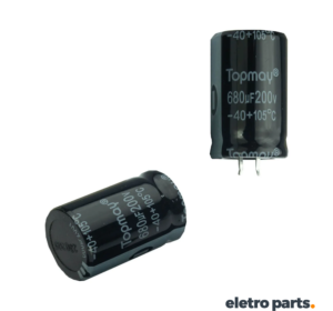 Capacitor Eletrolítico 680µF 200V 105°C – Alta Temperatura