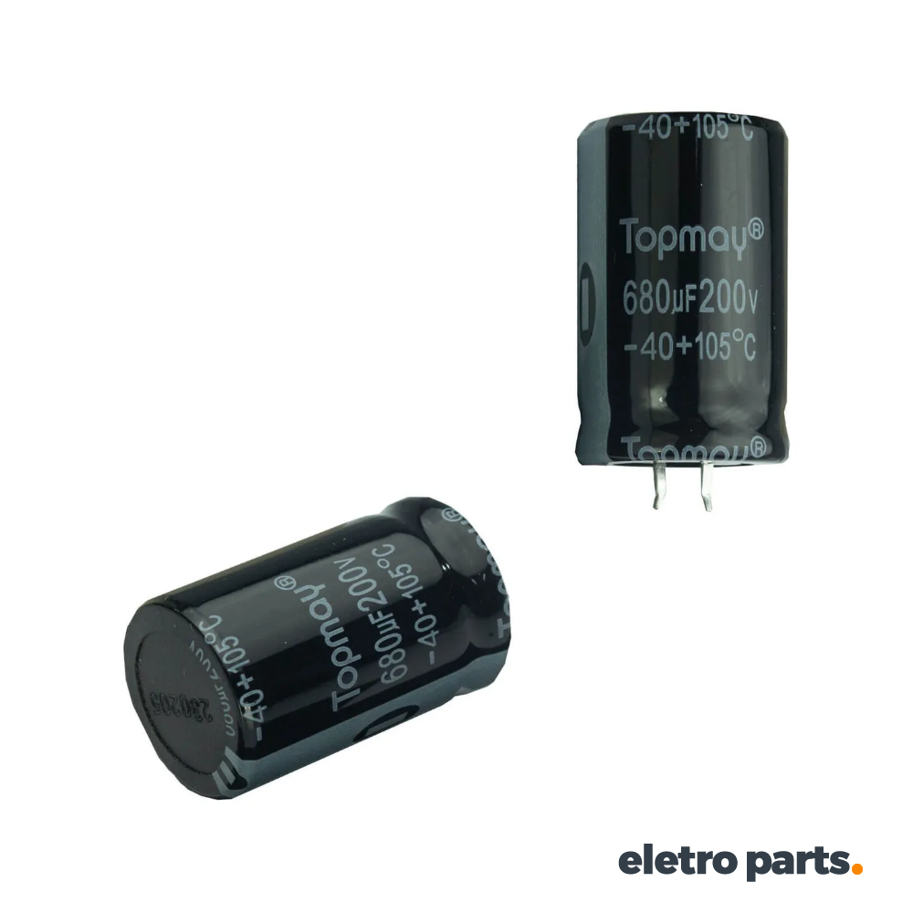 Capacitor Eletrolítico 680µF 200V 105°C – Alta Temperatura