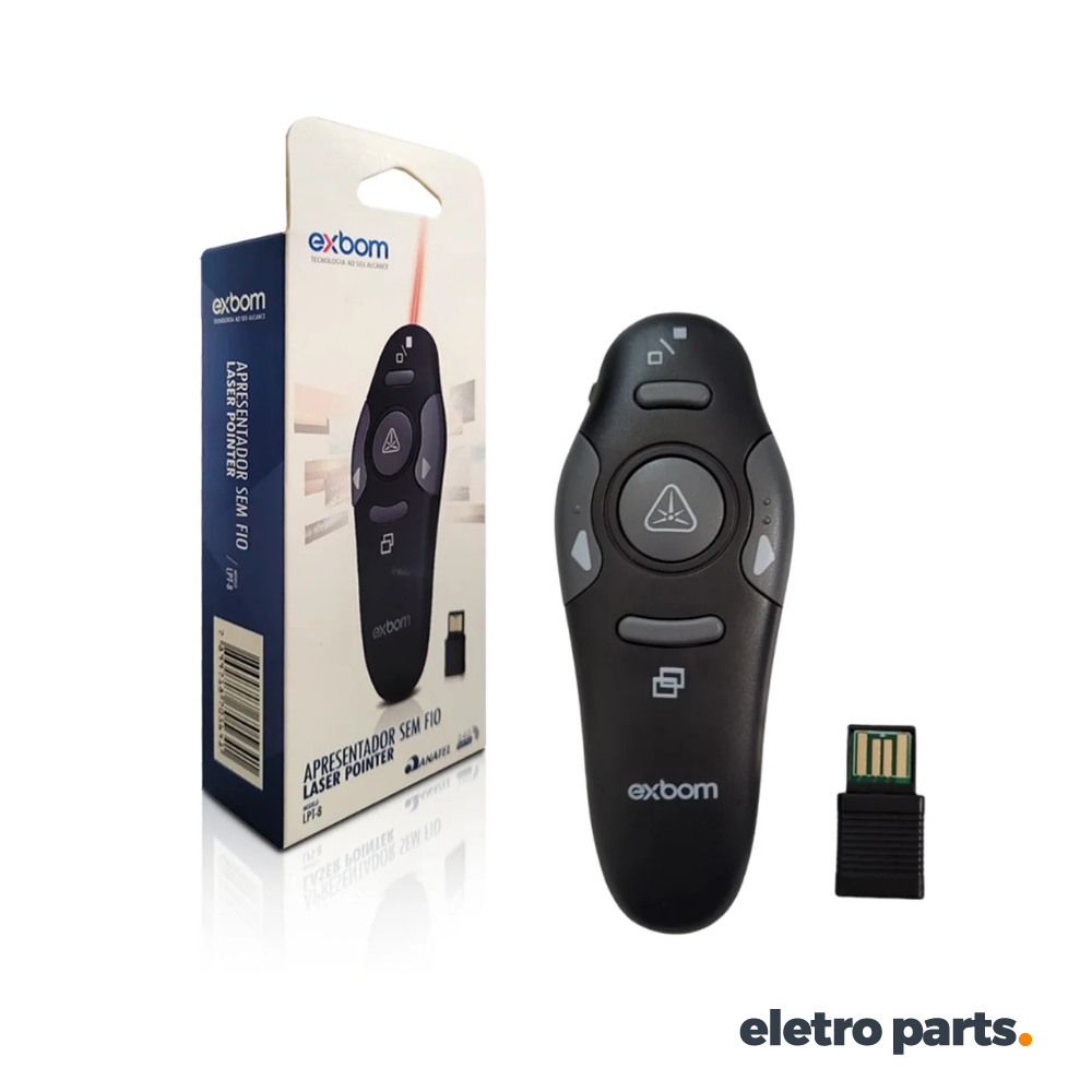 Apresentador de Slides com Laser LPT-8 Exbom – Controle Sem Fio