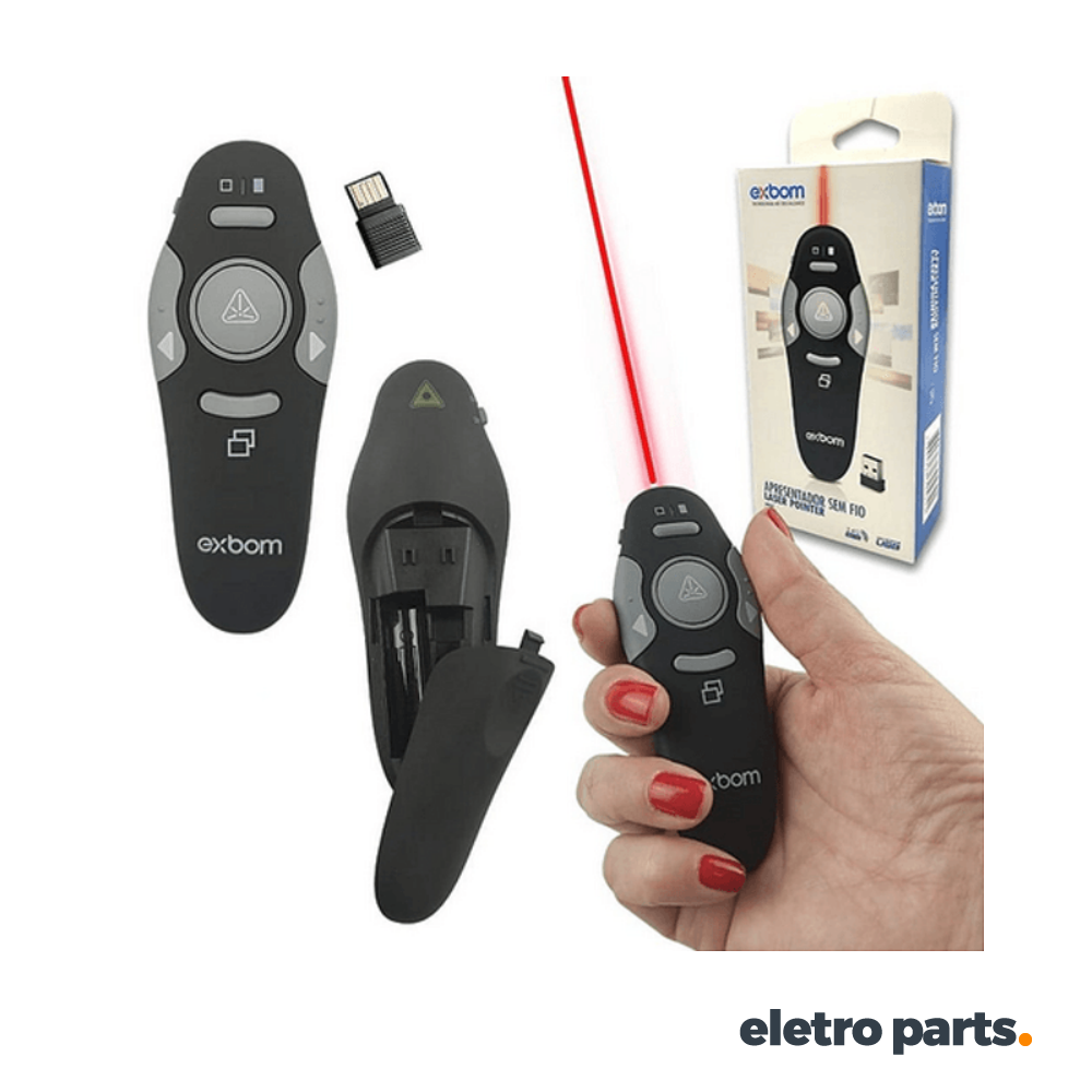 Apresentador de Slides com Laser LPT-8 Exbom – Controle Sem Fio - Imagem 2