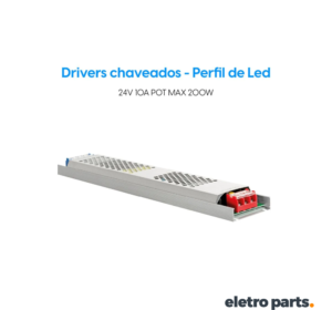 Fonte 24V x 10A / 200W Slim - Elgin I Ideal para Fitas de LED