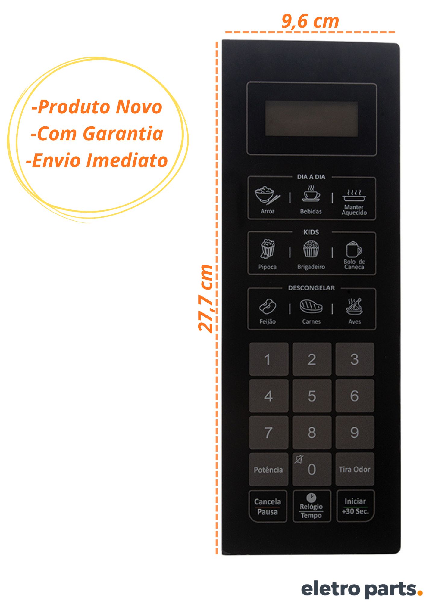 Membrana Mondial MO-02-34-B / Preta com 27,7 x 9,6 cm - Imagem 2