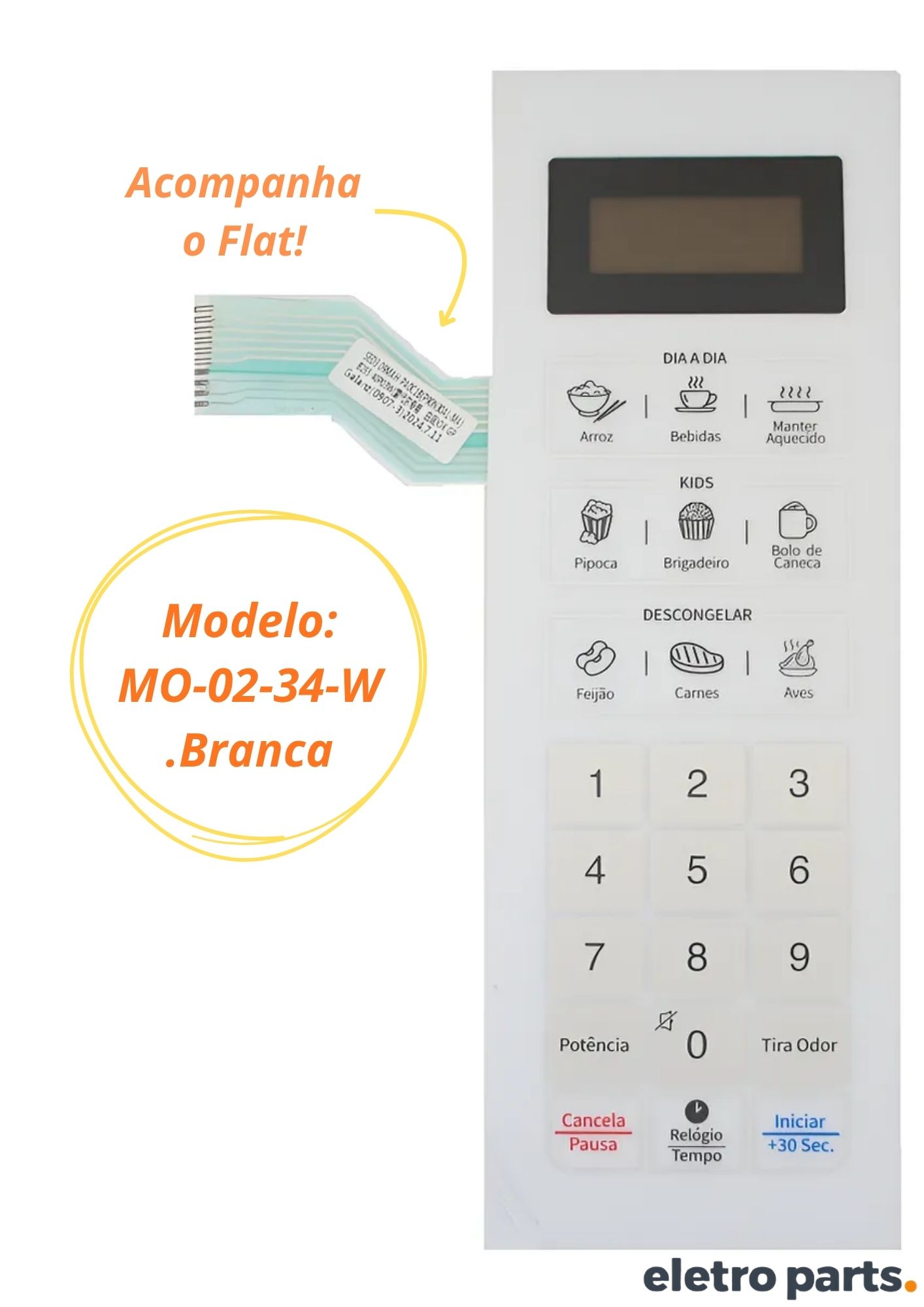 Membrana Mondial MO-02-34-W / Branca c/ 27,7 x 9,6 cm - Imagem 2