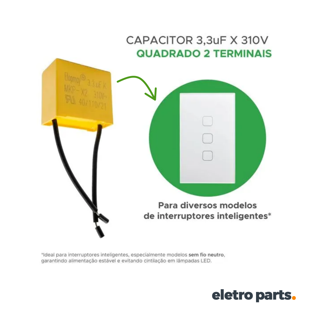 Capacitor Supressor MKP 1,0uF / 280V X2 - Imagem 2