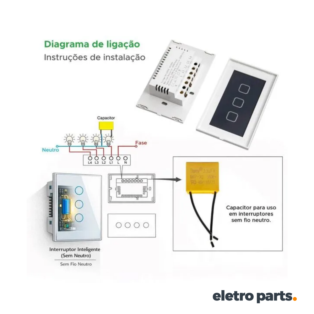 Capacitor Supressor MKP 1,0uF / 280V X2 - Imagem 3