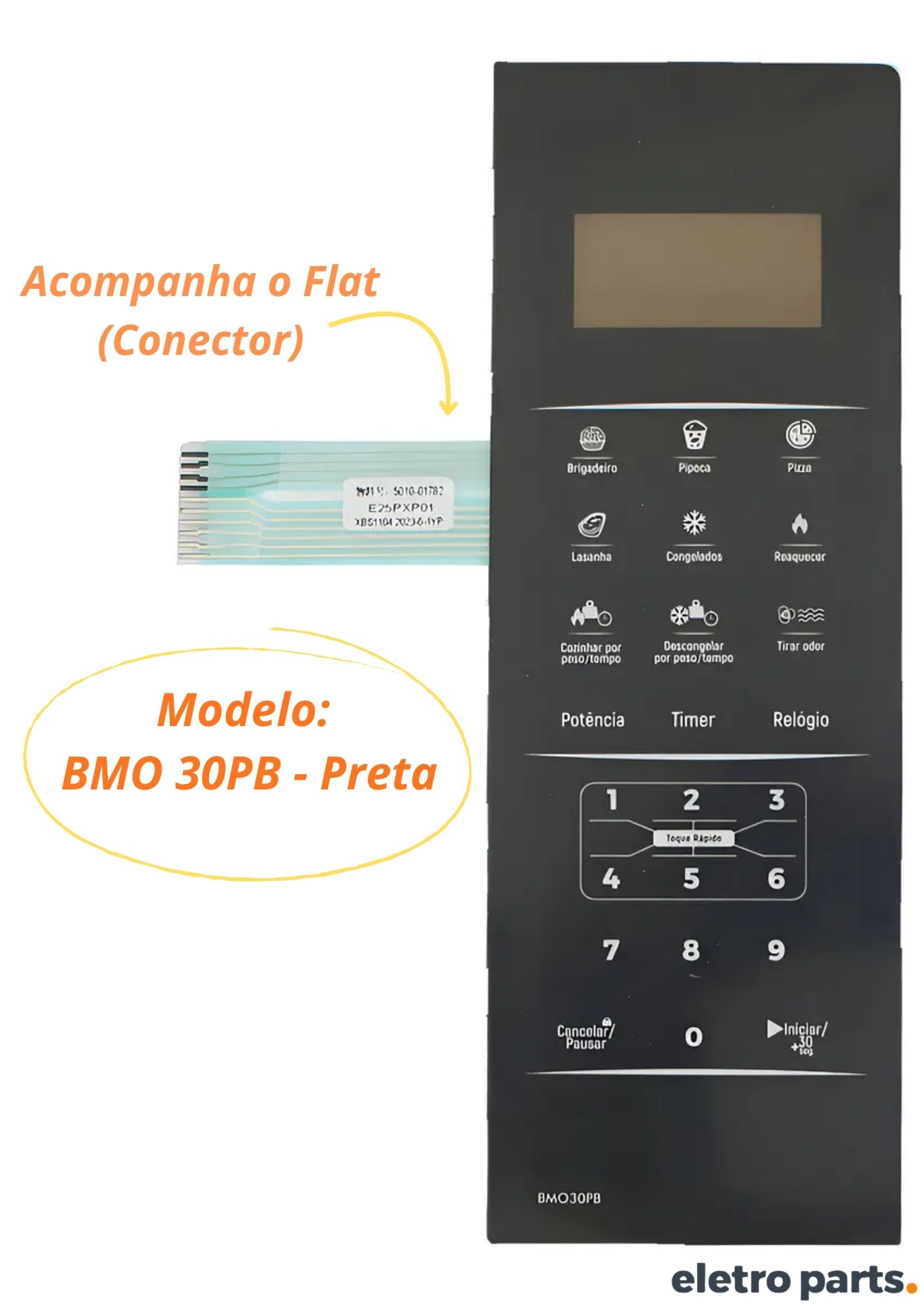 Membrana Britania BMO30PB / Preta 26,3 x 9,0cm - Imagem 3