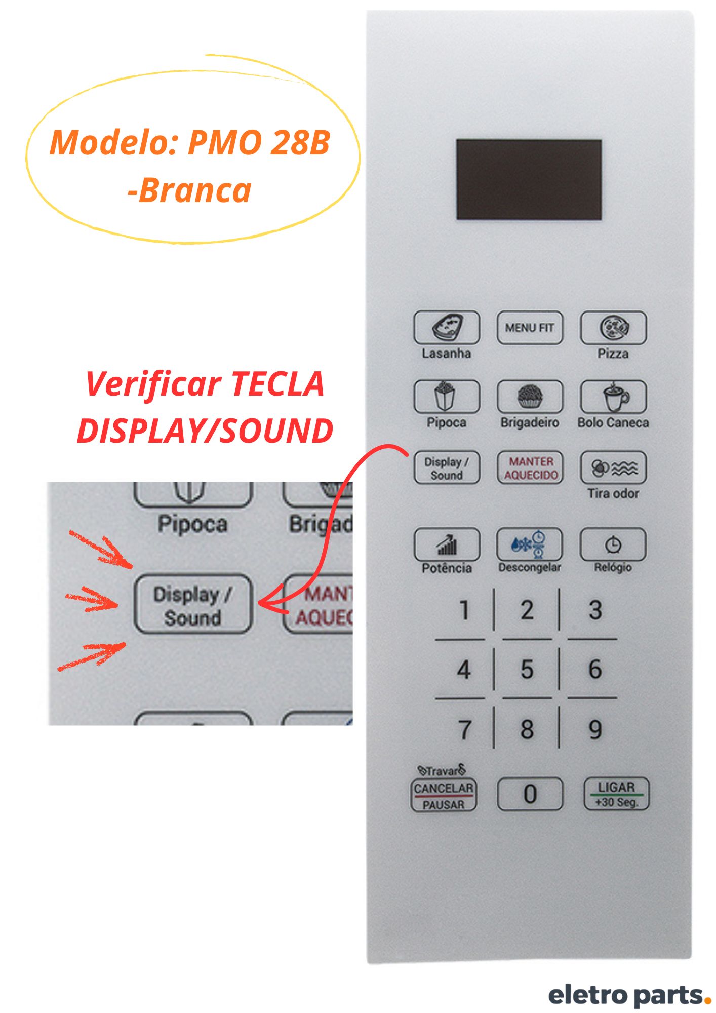 Membrana Philco PMO28B / Branca 26,3 x 9,0cm - Imagem 3