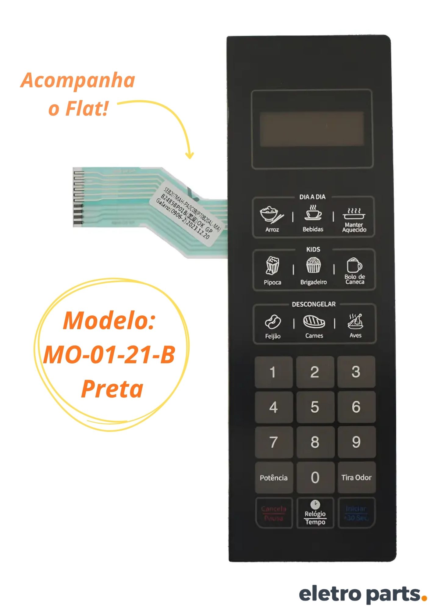 Membrana Mondial MO-01-21-B / Preta com 23,5 x 7,5 cm - Imagem 3