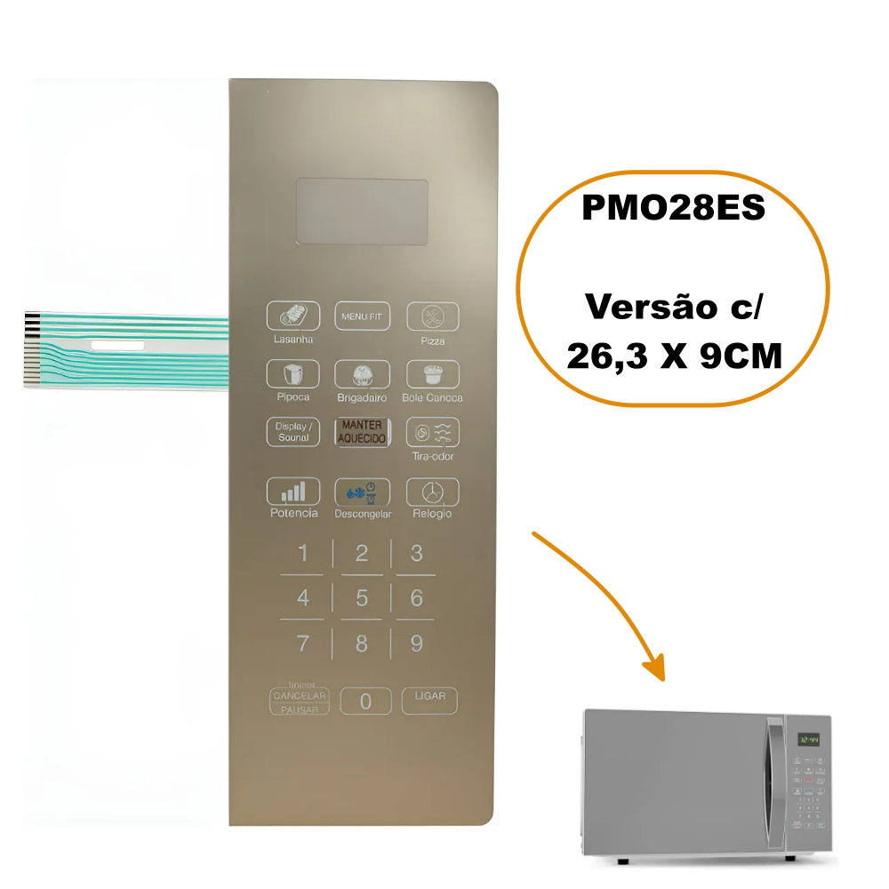 Membrana Philco PMO28ES / PMO28S - Espelhada / 26,3 x 9,0cm - Imagem 3