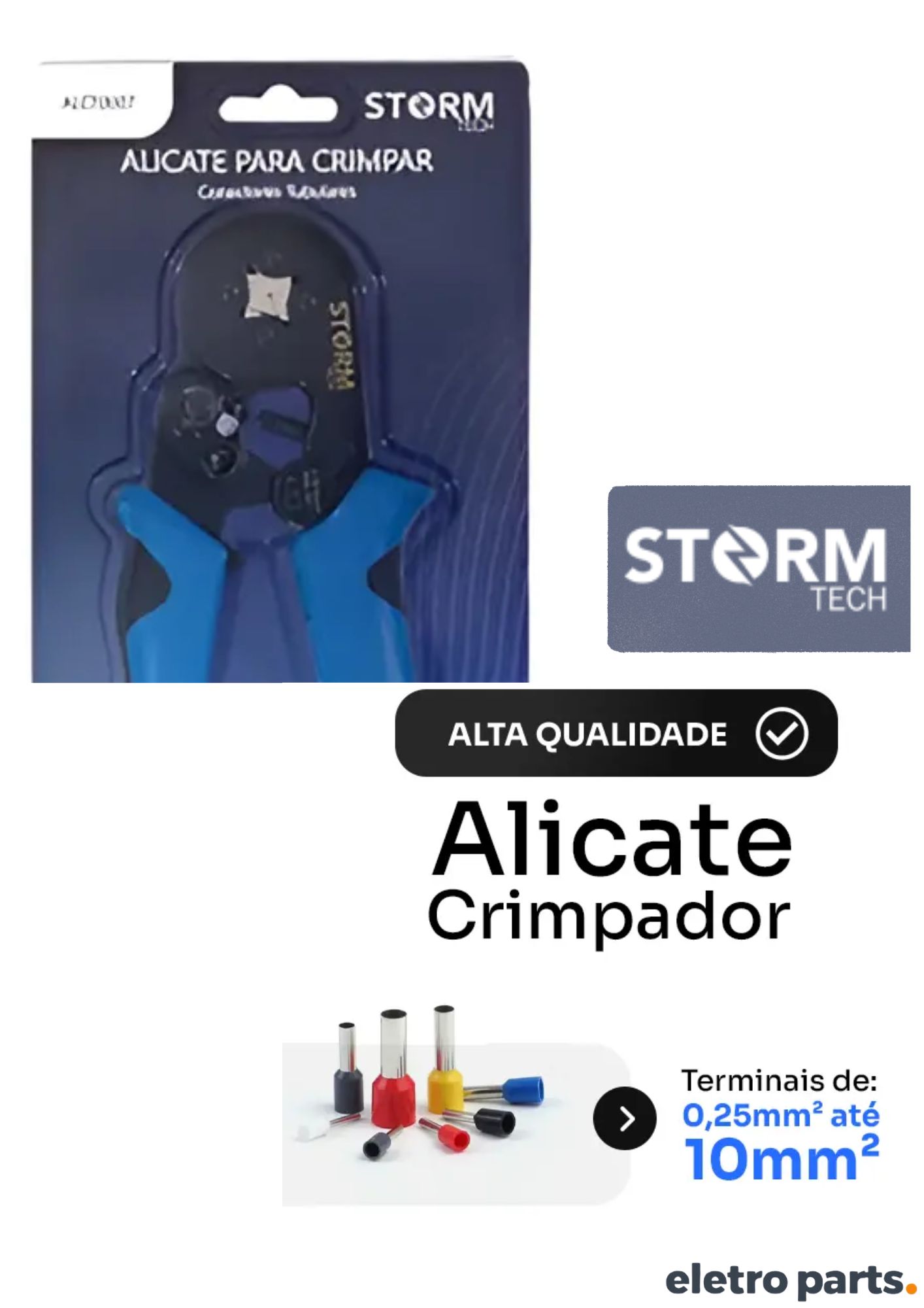 Alicate Crimpador de Conectores Tubulares Storm Tech - Imagem 3