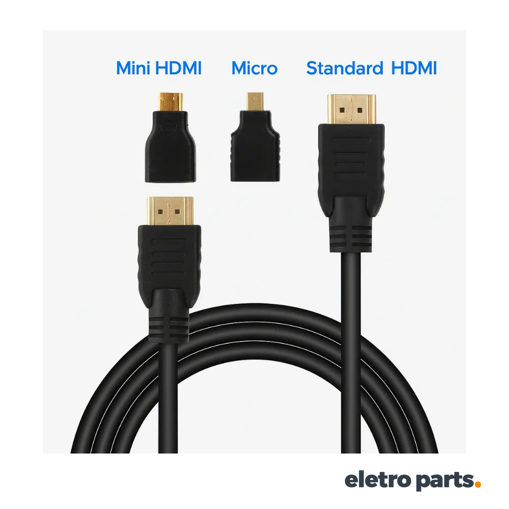 Cabo HDMI 3x1 -Cabo HDMI 1,5m com Adaptadores Micro HDMI e Mini HDMI - Imagem 2