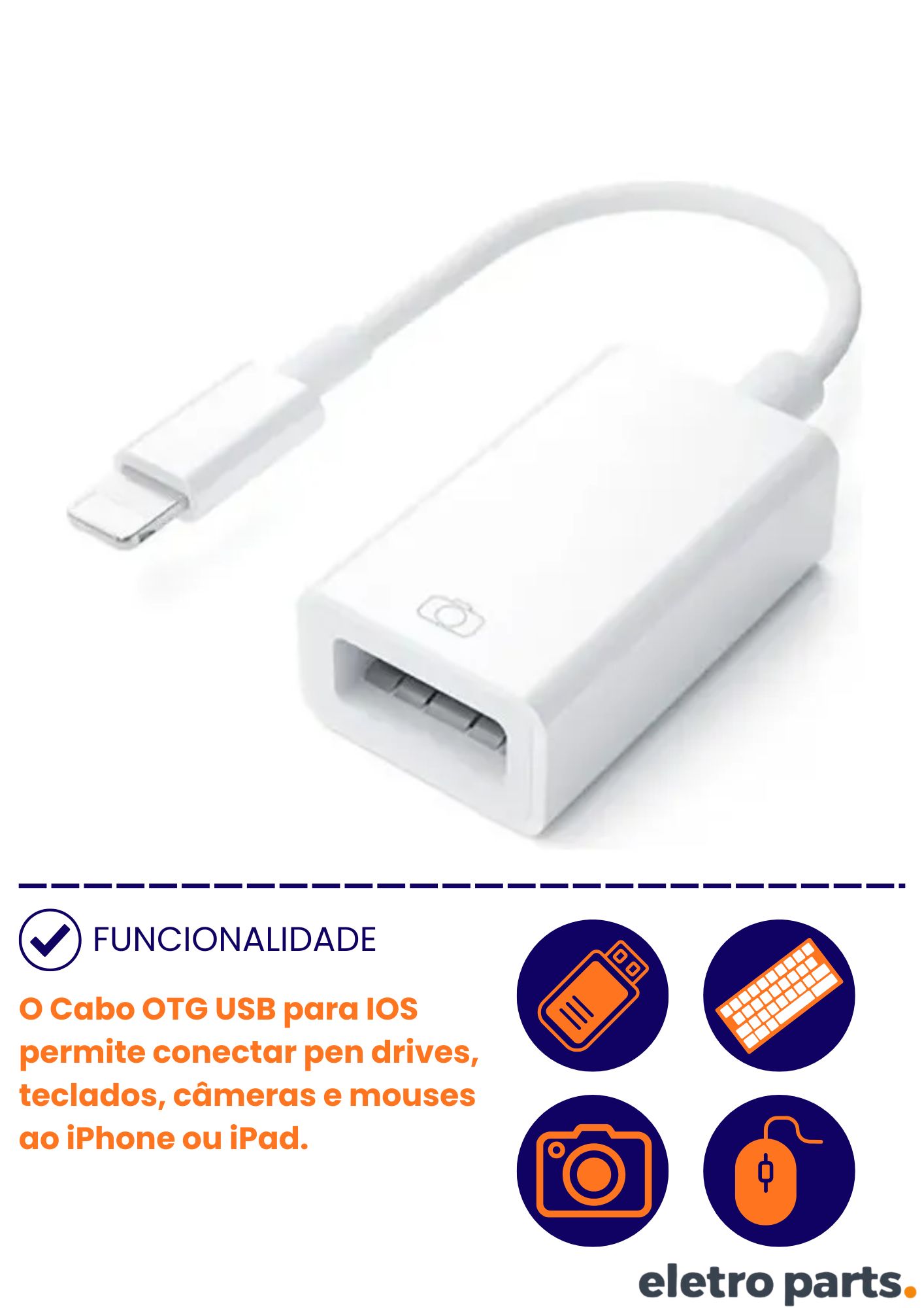 Cabo OTG IOS x USB Fêmea - Imagem 2