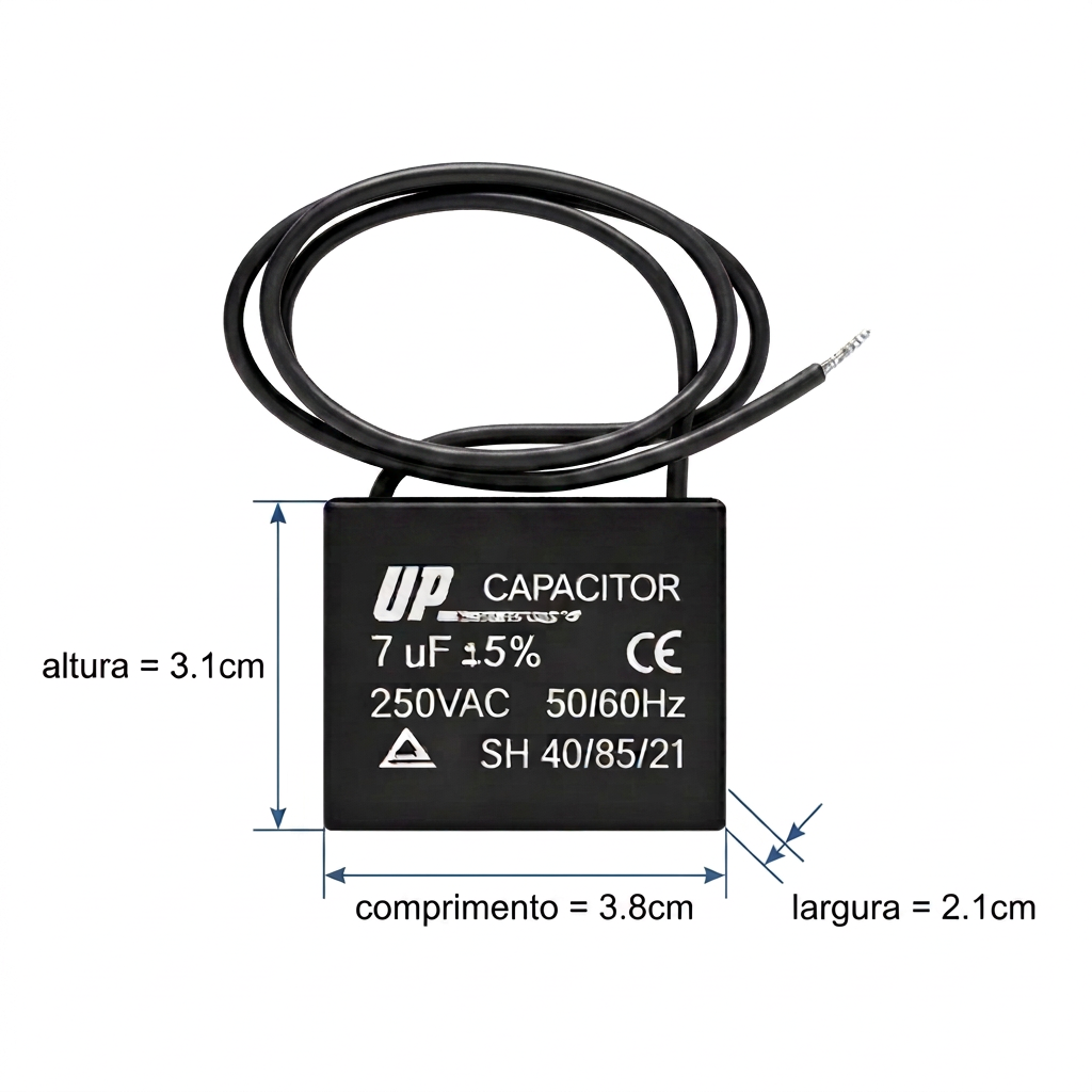 Capacitor CBB61 7uF x 250V - Retangular - Imagem 3