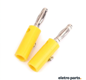 Plug Banana 4mm Amarelo com Parafuso e Derivação