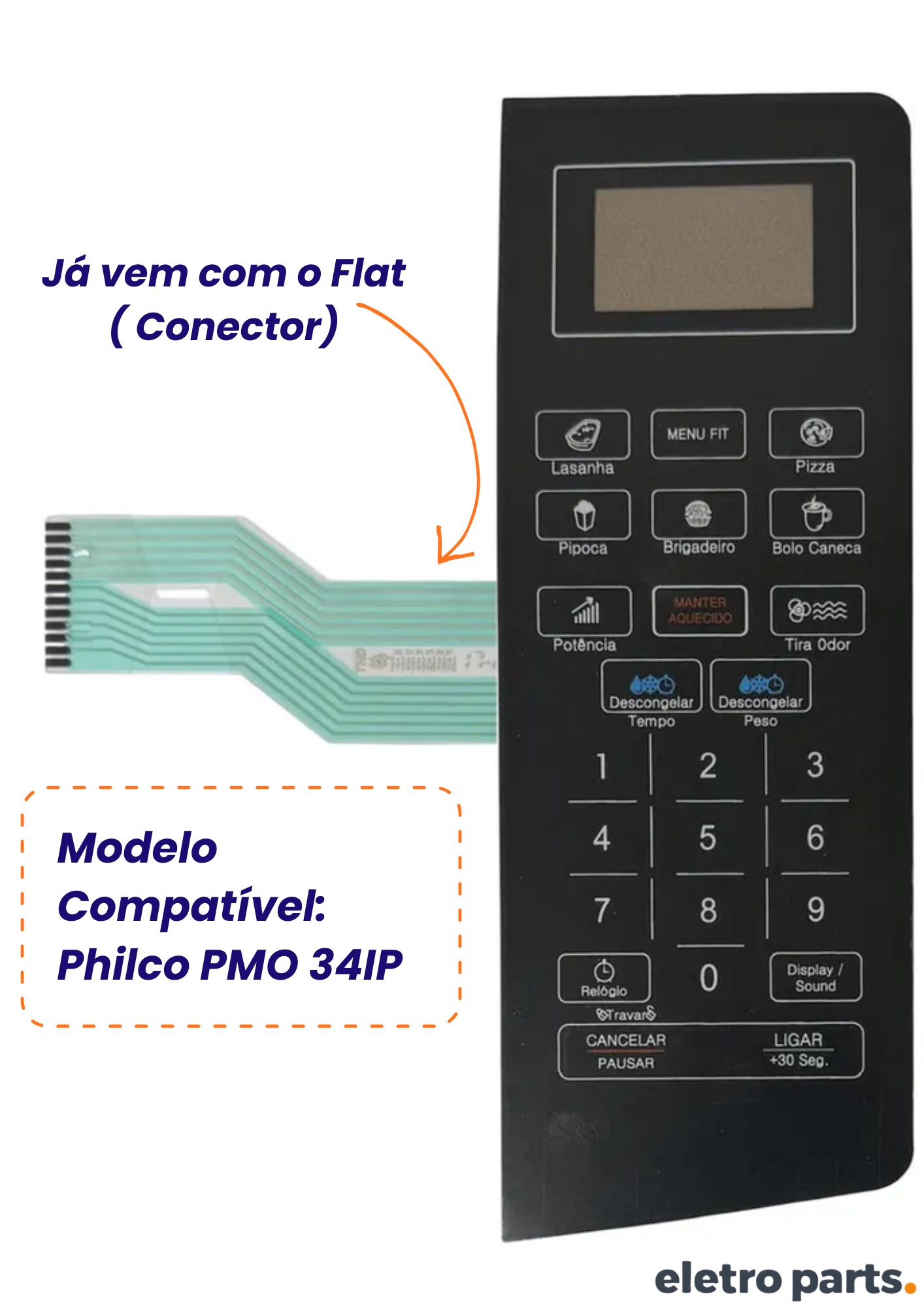 Membrana Philco PMO34 IP - Preta / 22,5cm x 20,8cm x 7,5cm - Imagem 2