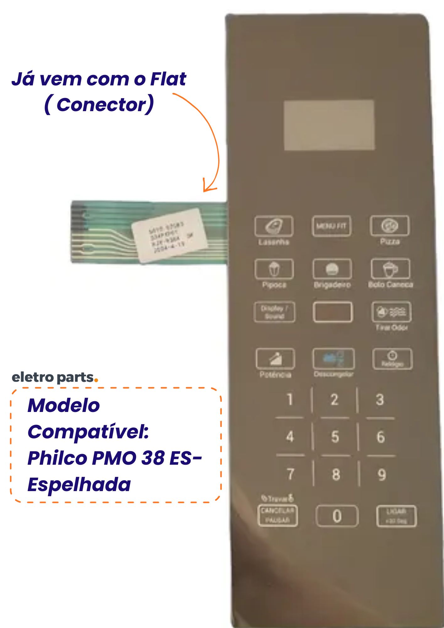 Membrana Philco PMO38 ES - Espelhada / 27,6 x 9,3cm - Imagem 3