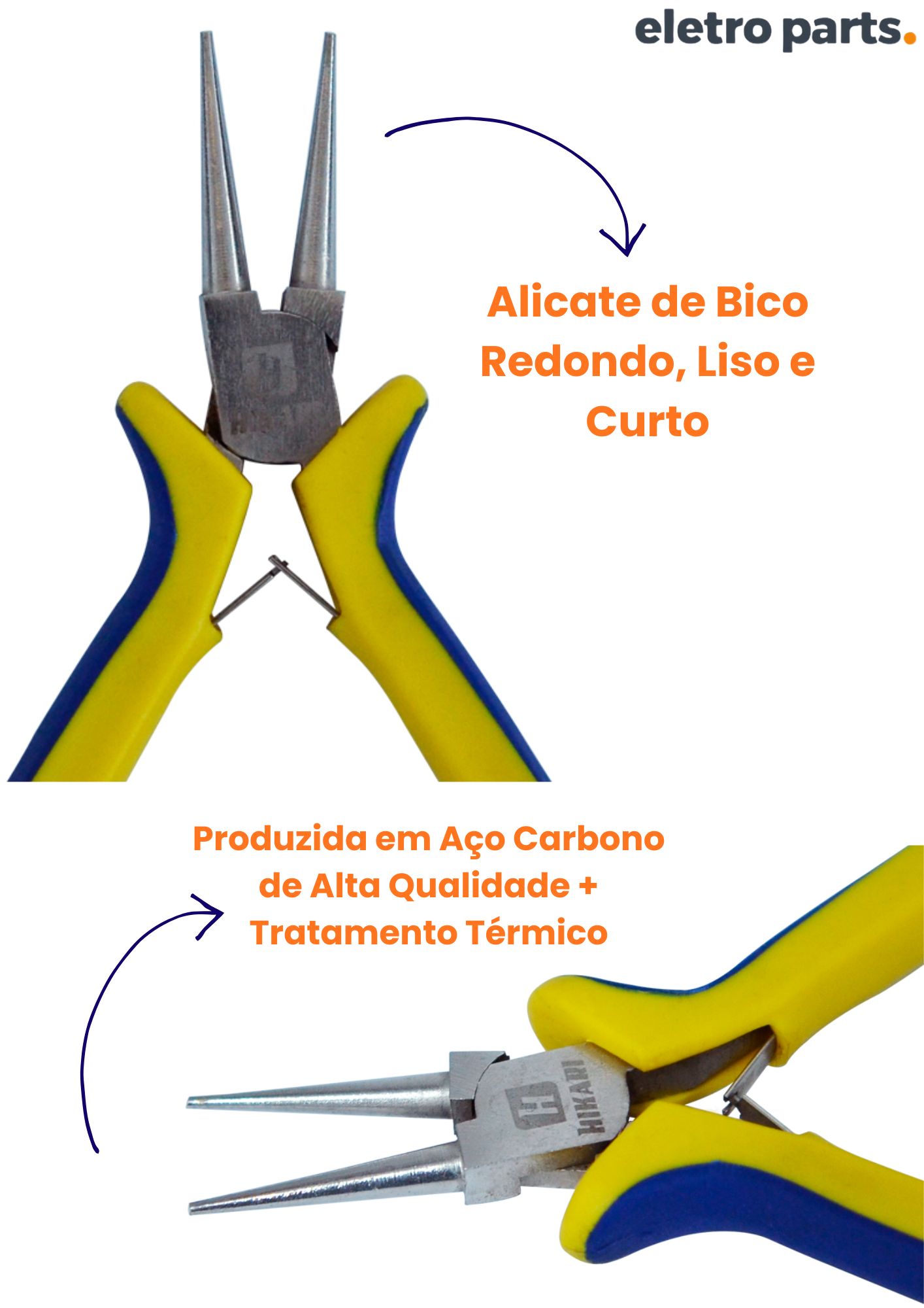 Alicate Bico Redondo 5" HK-506 - Hikari - Imagem 2