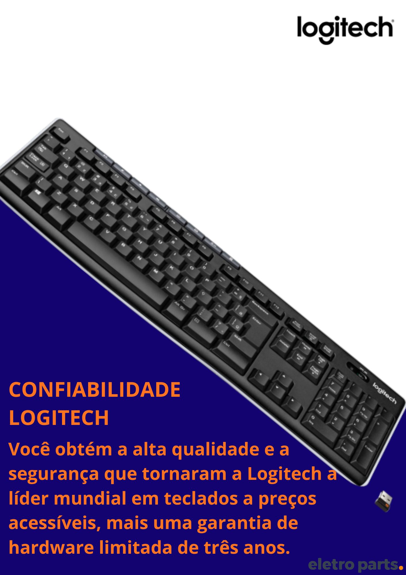 Teclado sem Fio K270 Preto - Logitech - Imagem 3