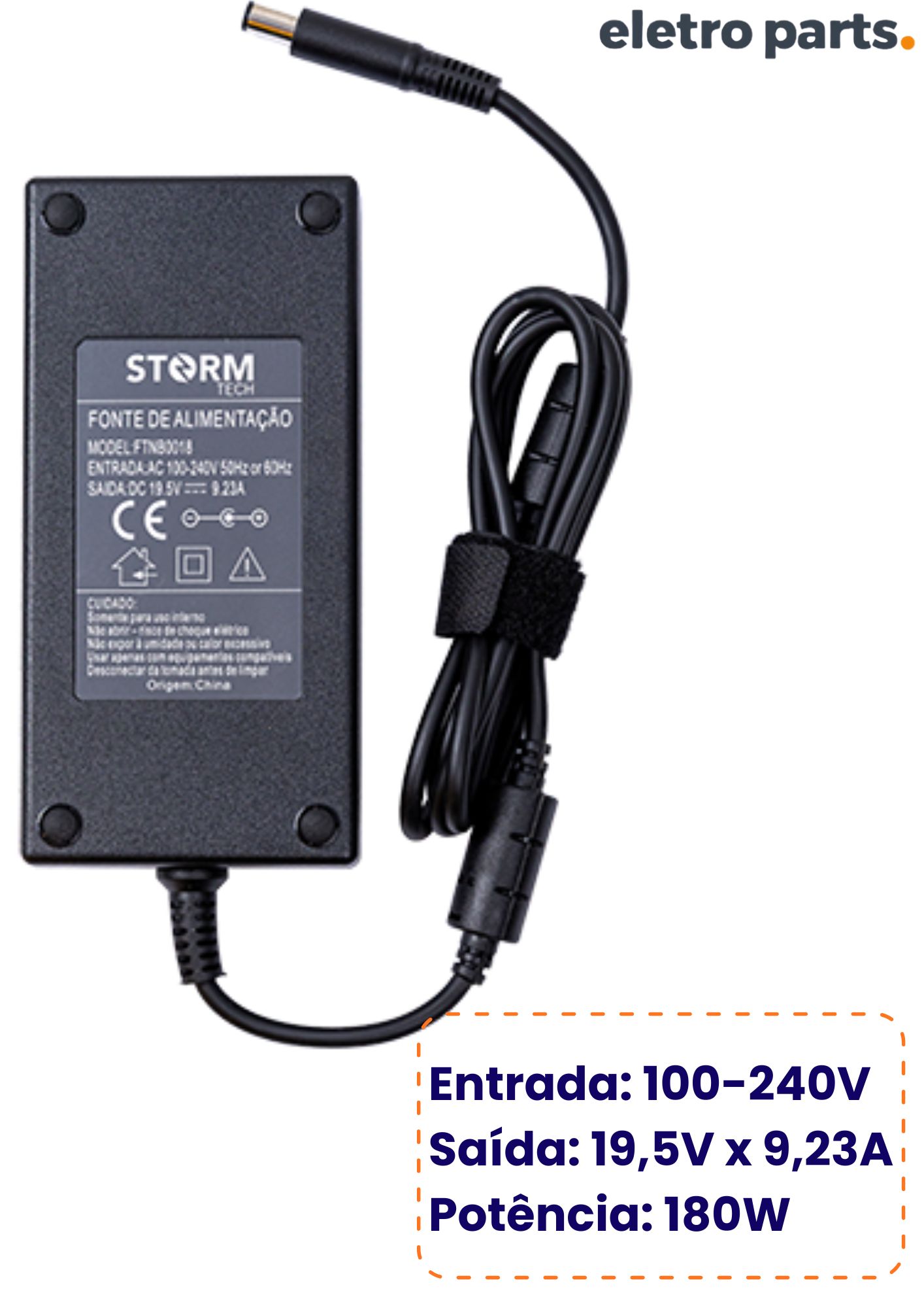 Fonte 19,5V x 9,23A / 180W - Plug FIno 7,4 x 5,0mm - Dell G3 - Imagem 2