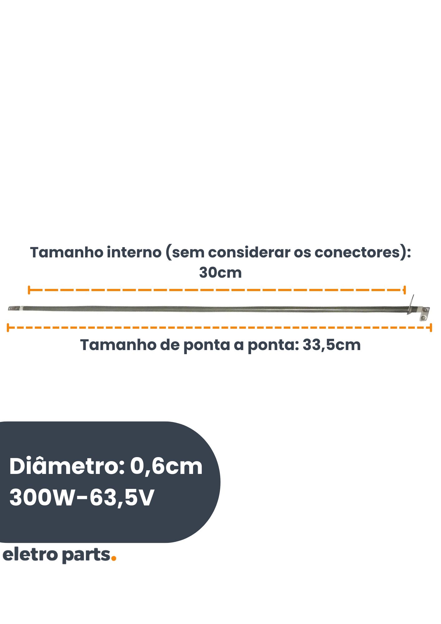 Resistência Forno Reta 33,5cm / 300W - 63,5V - Imagem 3