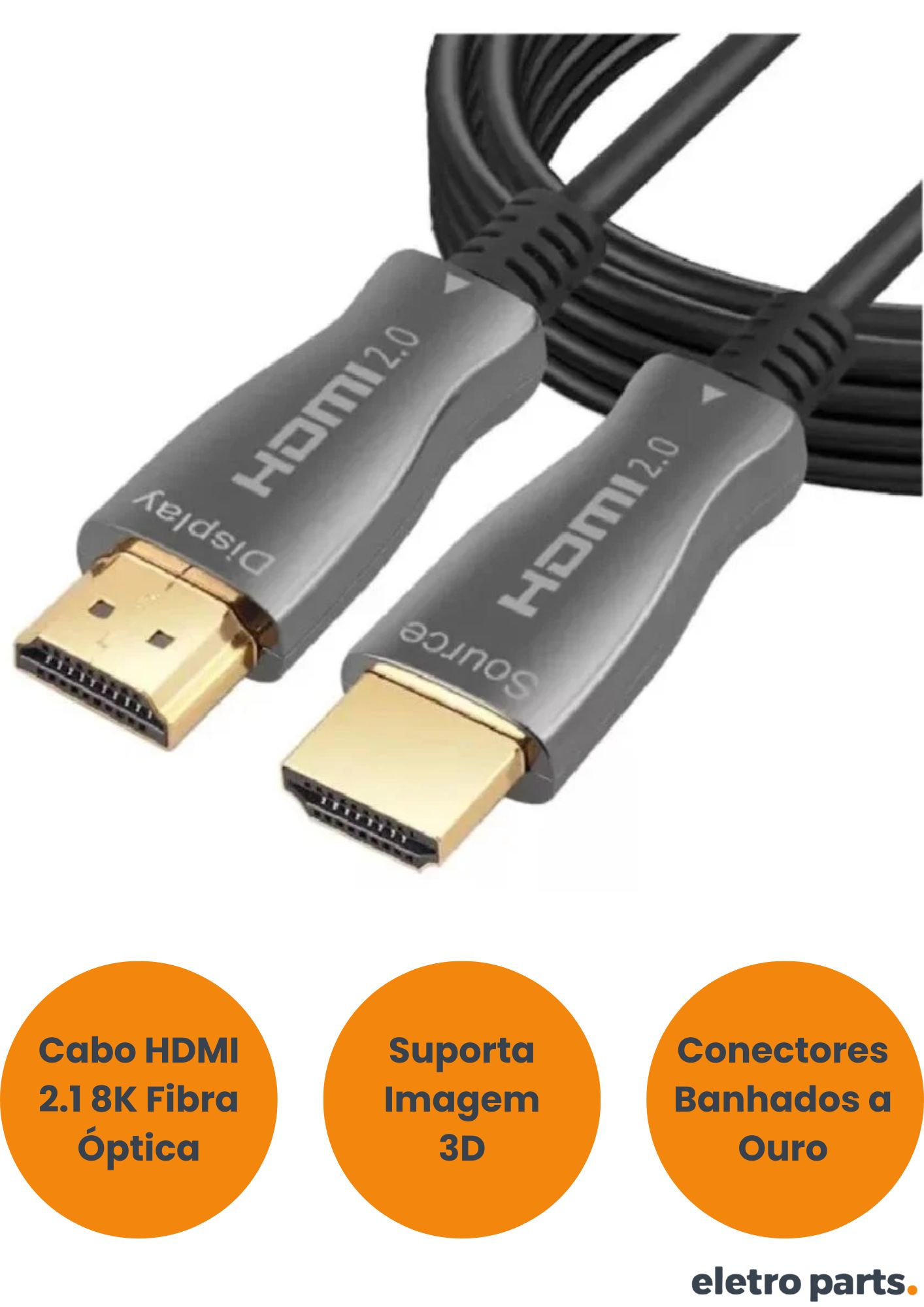 Cabo HDMI 40 Metros 2.1 - Fibra Ótica - STORM - Imagem 2