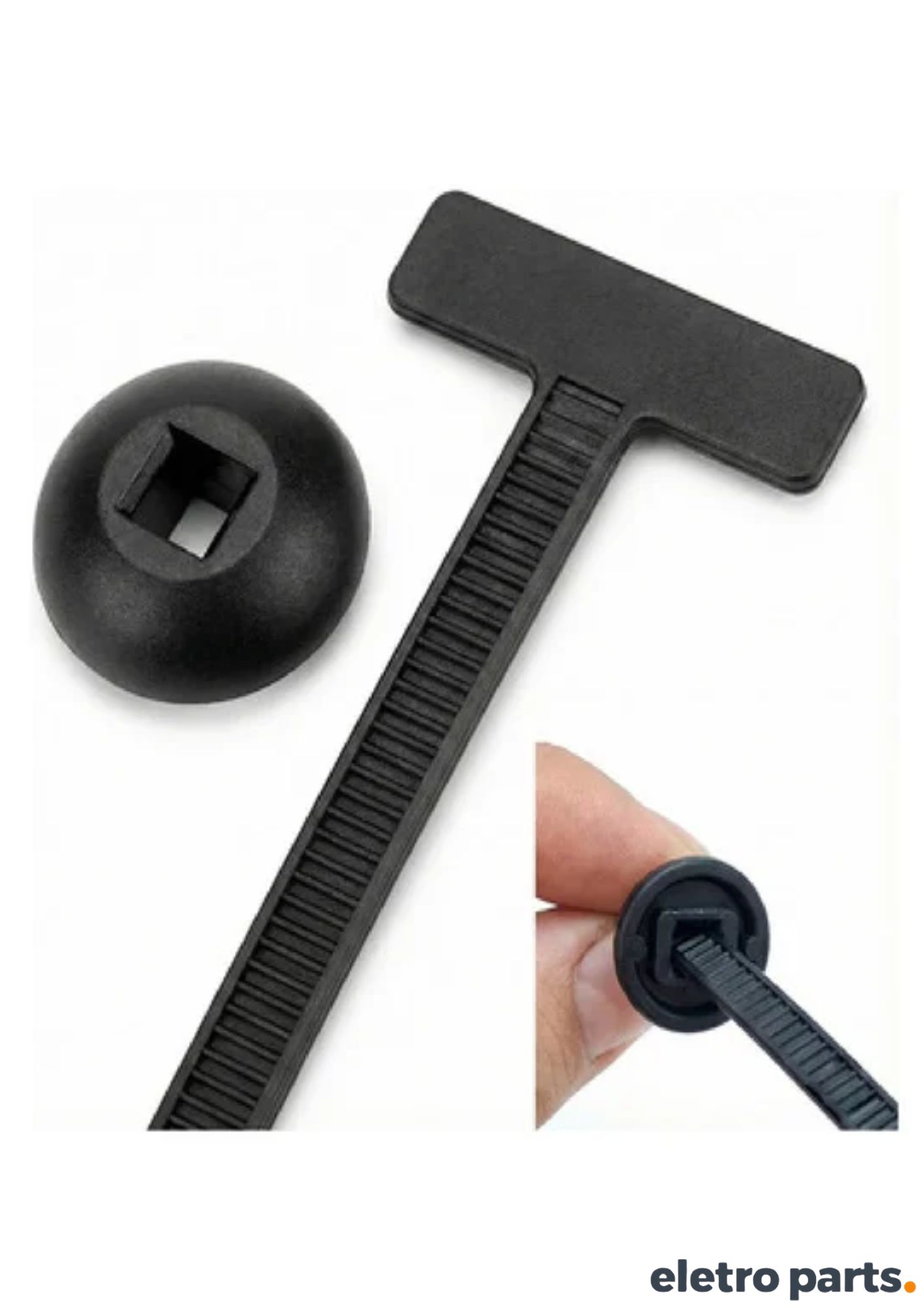 Abraçadeira 100mm x 4,6mm Tipo T - Preta / 50 Peças