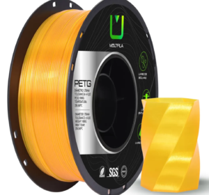 Filamento PETG Amarelo Translúcido 1,75 mm 1 kg MultFila para Impressora 3D