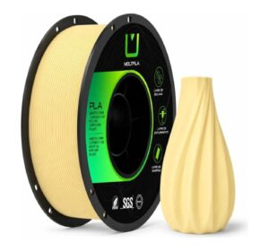 Filamento PLA Matte Amarelo Creme 1,75 mm 1 kg MultFila para Impressora 3D