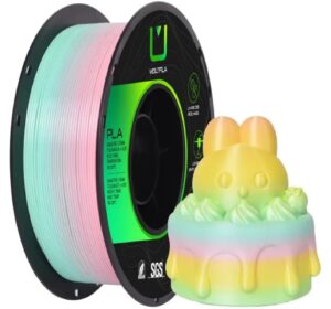 Filamento PLA Silk Rainbow Ice Cream 1,75 mm 1 kg MultFila para Impressora 3D
