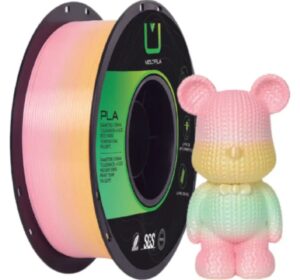 Filamento PLA Silk Rainbow Sweet 1,75 mm 1 kg MultFila para Impressora 3D