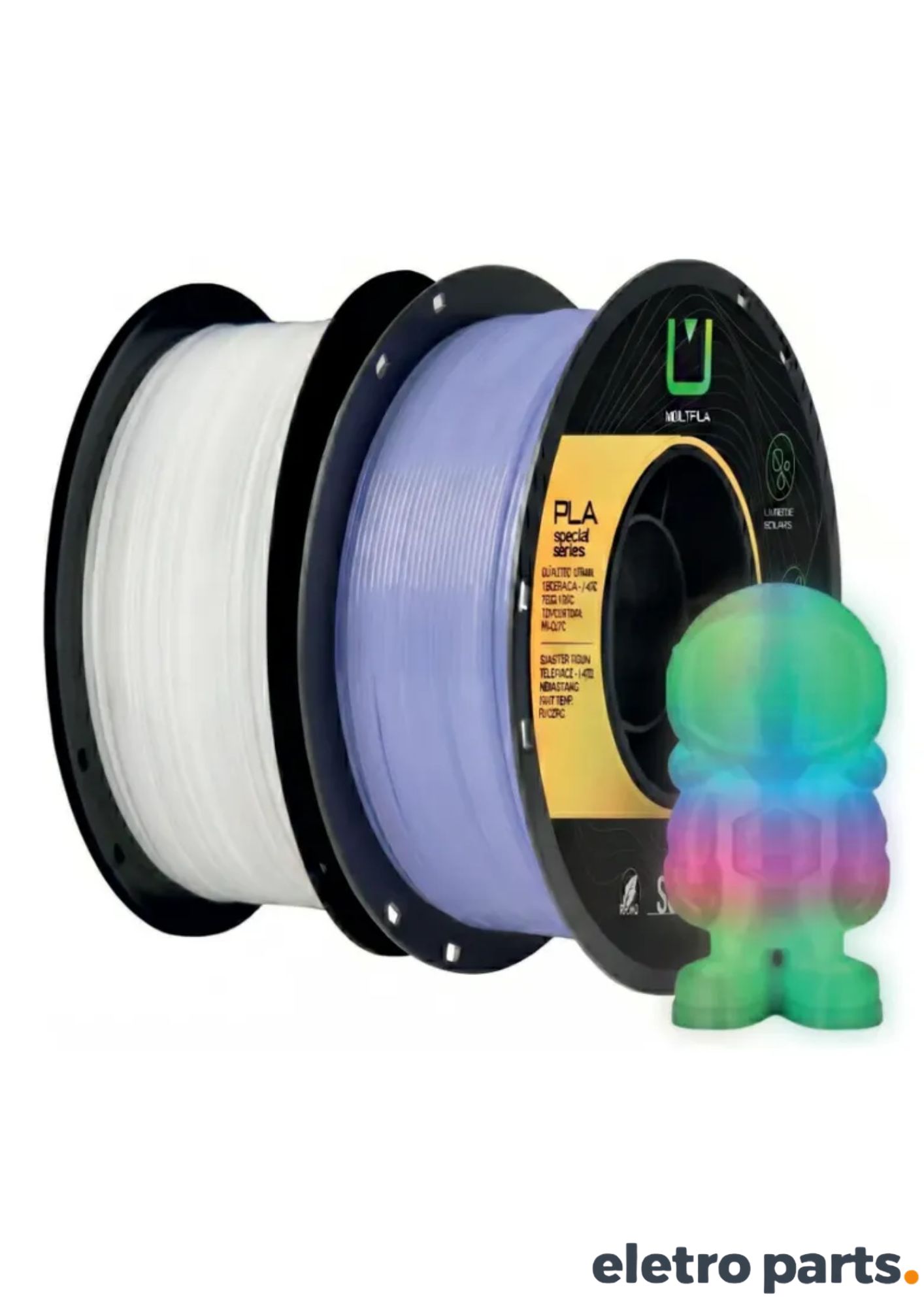 Filamento PLA Luminous Rainbow Colors 1,75 mm 1 kg MultFila para Impressora 3D