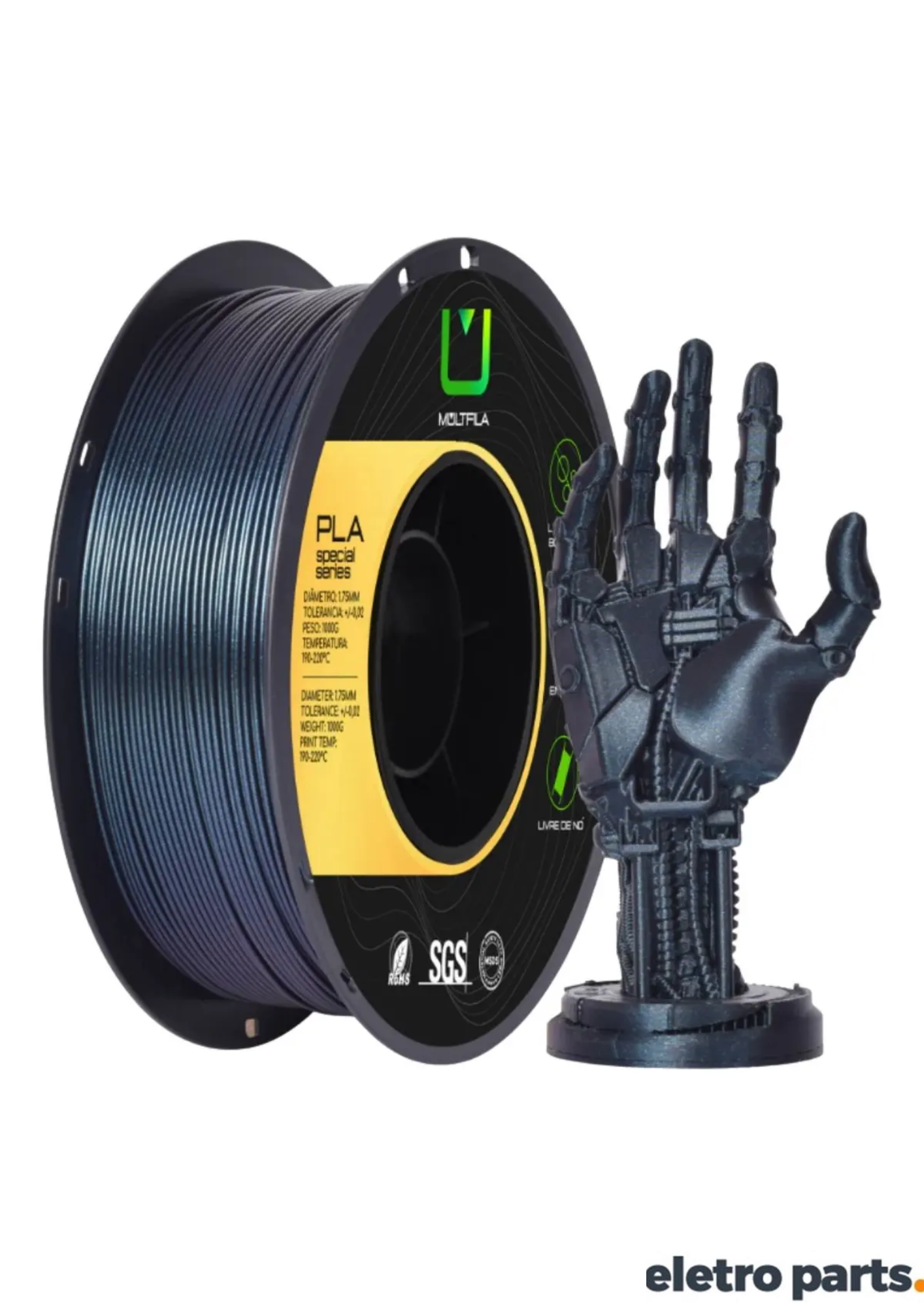 Filamento PLA Galaxy Azul 1,75mm 1kg MultFila para Impressora 3D
