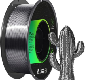 Filamento PLA Silk Preto 1,75 mm 1 kg MultFila para Impressora 3D