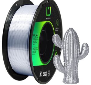 Filamento PLA Silk Prata Metálico MultFila 1,75mm 1Kg para Impressora 3D