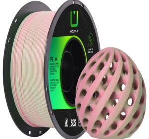 Filamento PLA Matte Dual Rosa e Verde 1,75 mm 1 kg MultFila para Impressora 3D