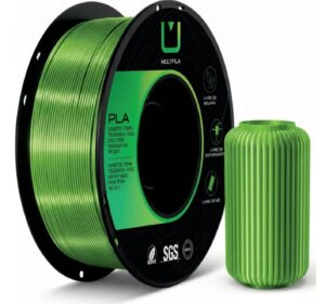 Filamento PLA Silk Verde Limão 1,75 mm 1 kg MultFila para Impressora 3D