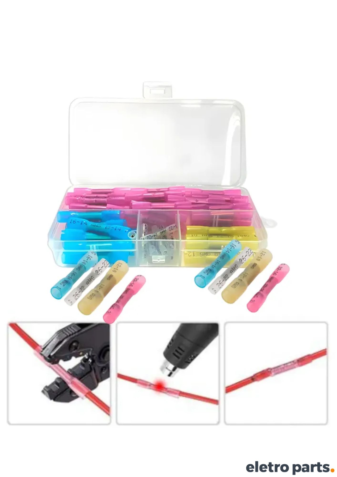Kit Luva Conector Termo Retrátil com Estanho 65 Peças para Emenda de Fios - Imagem 2