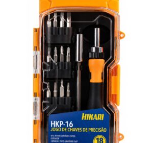 Jogo de Chaves de Precisão Hikari HKP-16 com 18 peças e extensor