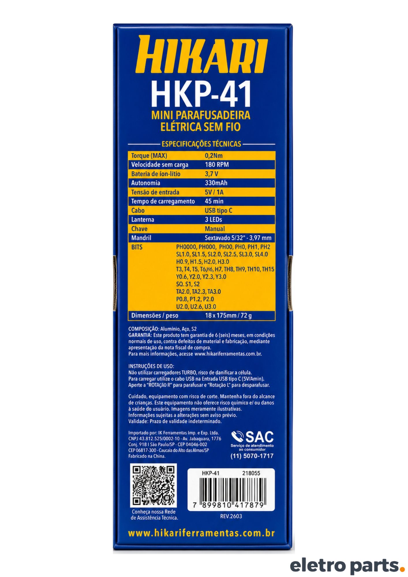 Mini Parafusadeira Elétrica Hikari HKP-41 com 41 Bits para Eletrônicos - Imagem 4