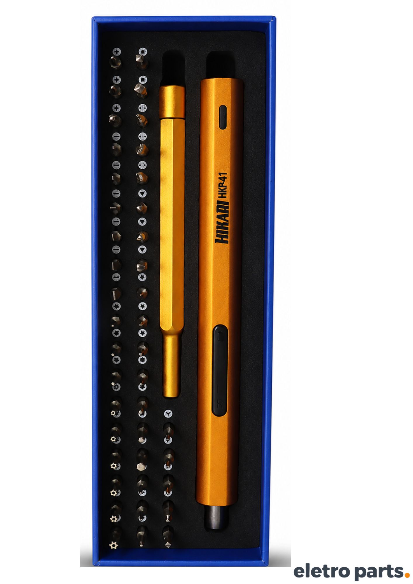 Mini Parafusadeira Elétrica Hikari HKP-41 com 41 bits para eletrônicos
