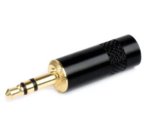 Plug Conector P2 Estéreo Metal Preto Gold – StormTech
