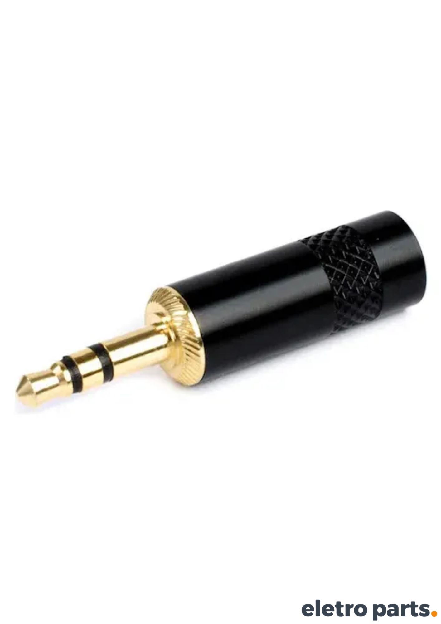 Plug Conector P2 Estéreo Metal Preto Gold – StormTech