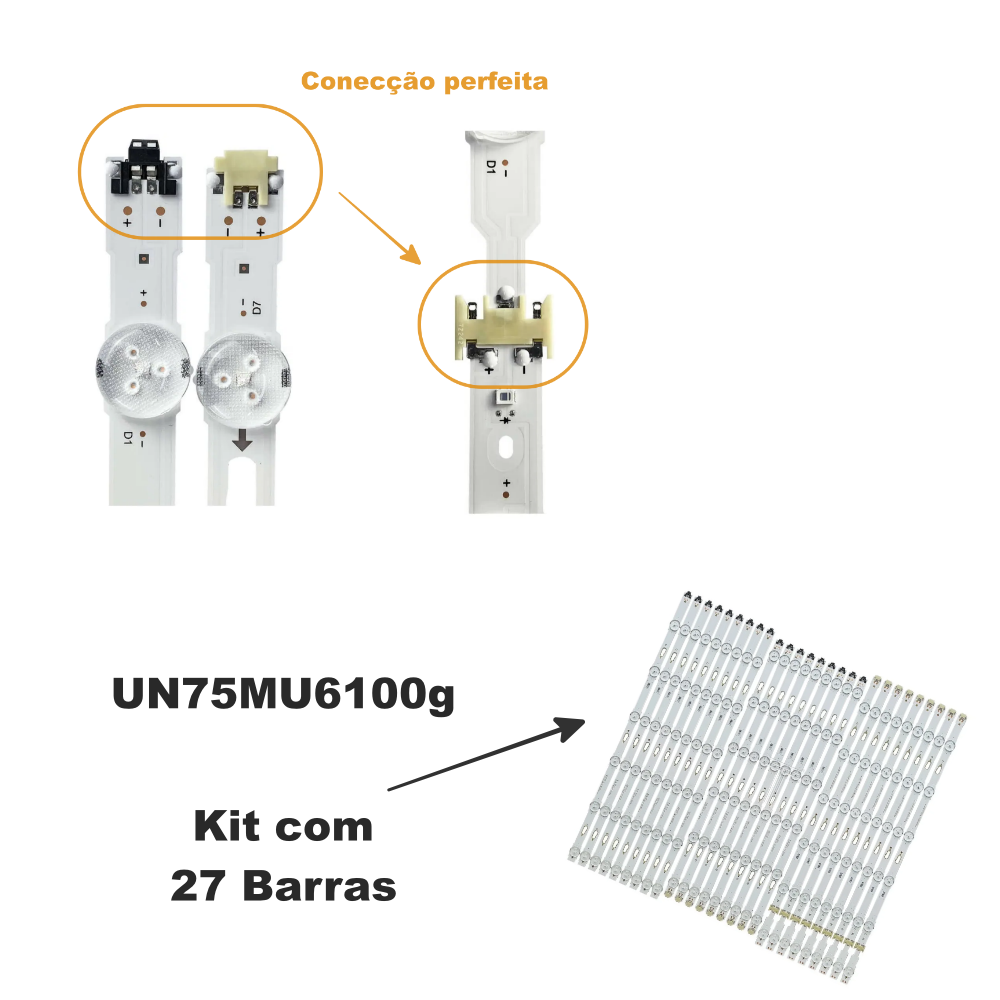 Barra Samsung 75" UN75MU6100 / 75JU6500 - 27 Barras - Imagem 2
