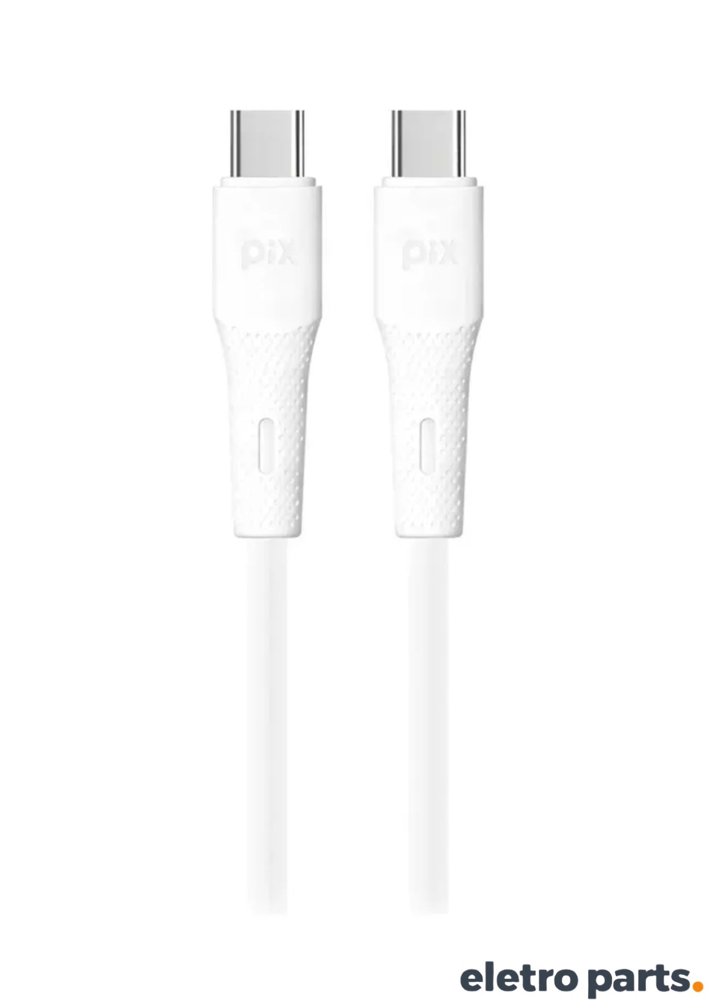 Cabo USB-C para USB-C PIX 2 Metros Branco Silicone PD 60W - Imagem 4