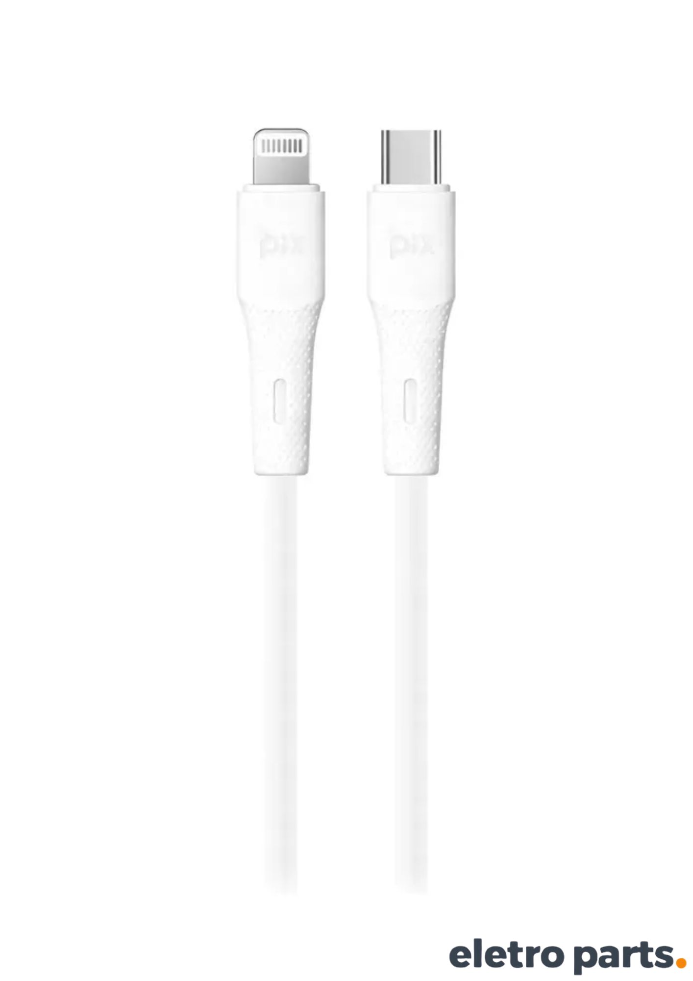 Cabo USB-C para Lightning PIX 2 Metros Branco Silicone PD 27W - Imagem 4