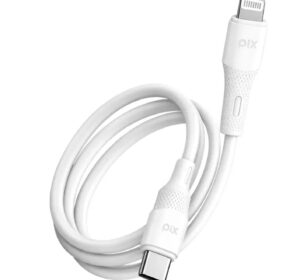 Cabo USB-C para Lightning PIX 2 Metros Branco Silicone Power Delivery 27W