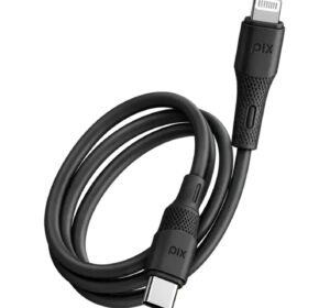 cabo USB-C para Lightning PIX 2 metros preto, cabo iPhone Lightning Tipo C, cabo Lightning PIX preto, cabo USB-C Lightning 27W, cabo Lightning Power Delivery, cabo iPhone PD 3A, cabo Lightning silicone, cabo Lightning 2 metros, cabo carregador iPhone USB-C, cabo USB-C para iPad Lightning, cabo Lightning transferência de dados