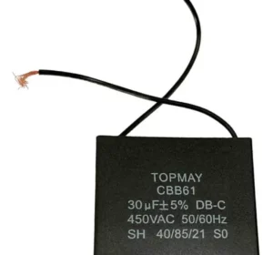 Capacitor CBB61 30uF 250VAC com 2 Fios para Motor e Ventilador