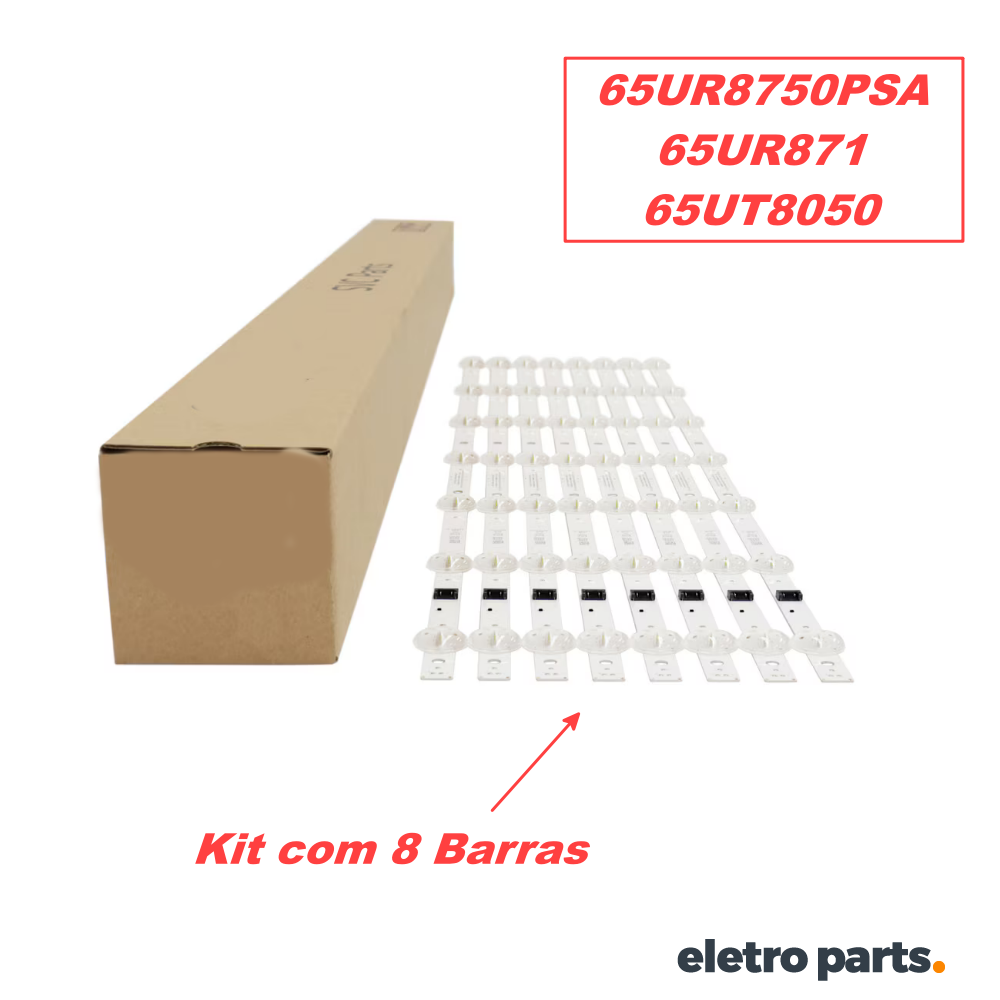 Barra LG 65" 65UR8750PSA / 65UR871 / 65UT8050 - 8 Barras 7 Led's