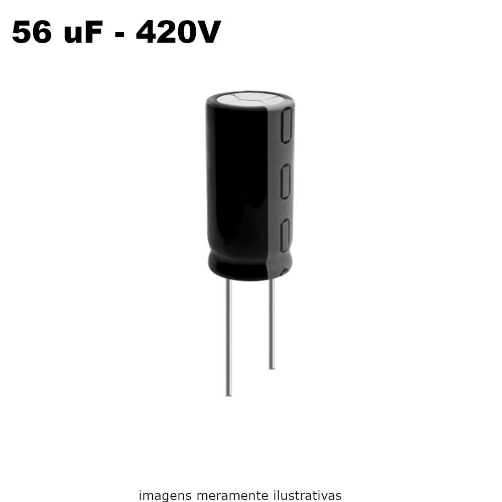 Capacitor Eletrolítico 56uF x 420V - 105º - Imagem 2